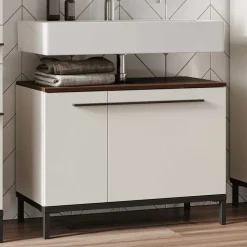 Wohnen Waschbecken Unterschrank in Hellgrau - Dolida