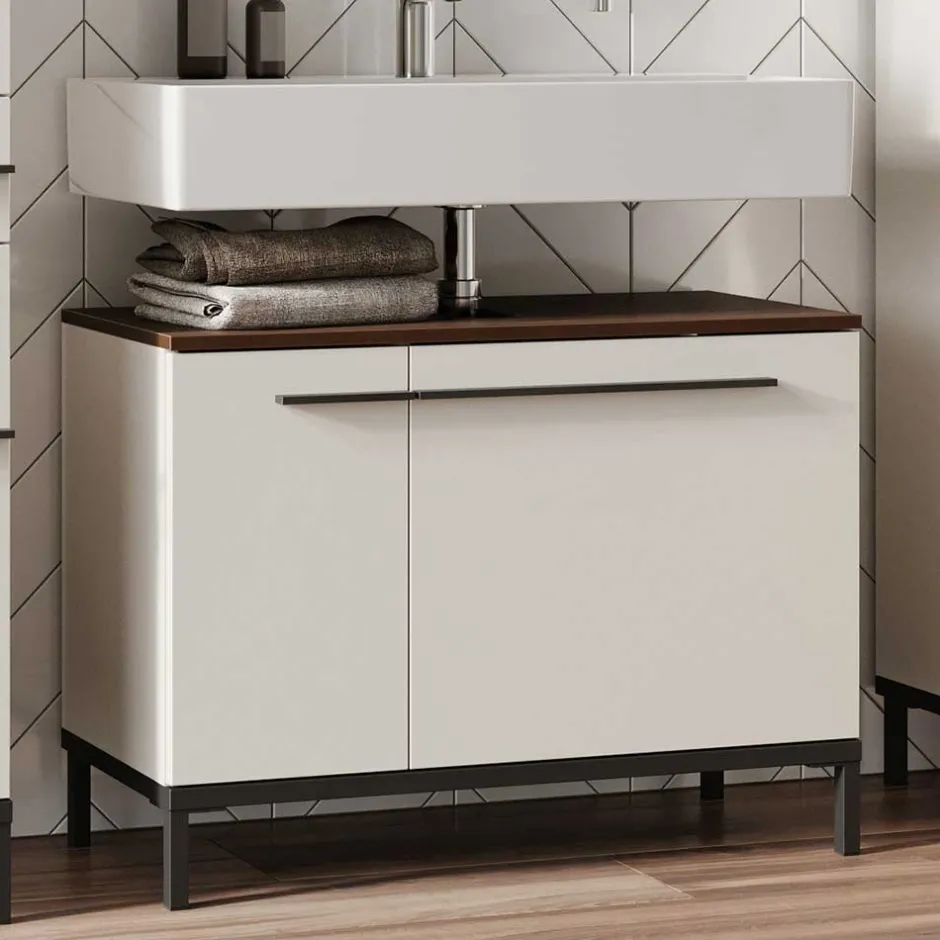 Wohnen Waschbecken Unterschrank in Hellgrau - Dolida