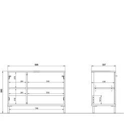 Wohnen Waschbecken Unterschrank in Hellgrau - Dolida