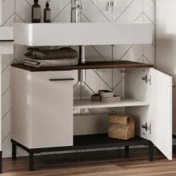 Wohnen Waschbecken Unterschrank in Hellgrau - Dolida