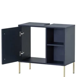 Wohnen Waschbeckenschrank in Dunkelblau mit Gold - Chinale