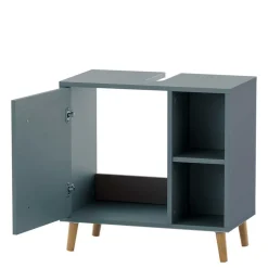 Wohnen Waschbeckenschrank in Petrol Blau & Eiche - Matrera