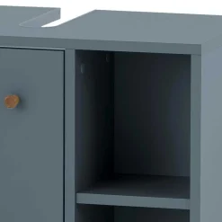 Wohnen Waschbeckenschrank in Petrol Blau & Eiche - Matrera