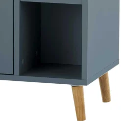 Wohnen Waschbeckenschrank in Petrol Blau & Eiche - Matrera