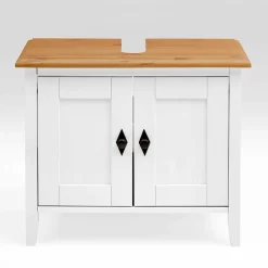 Waschbeckenschrank in Weiß & Kiefer Lauge - Sibiuta^Wohnen Outlet