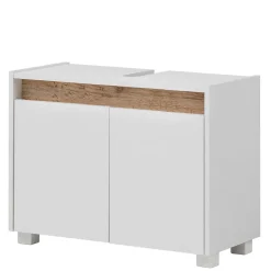 Waschbeckenschrank in Weiß & Wildeiche - Etravia^Wohnen