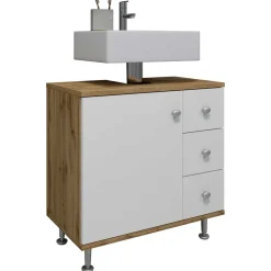 Waschbeckenschrank mit drei Schubladen & Tür - Nelani I^Wohnen Discount