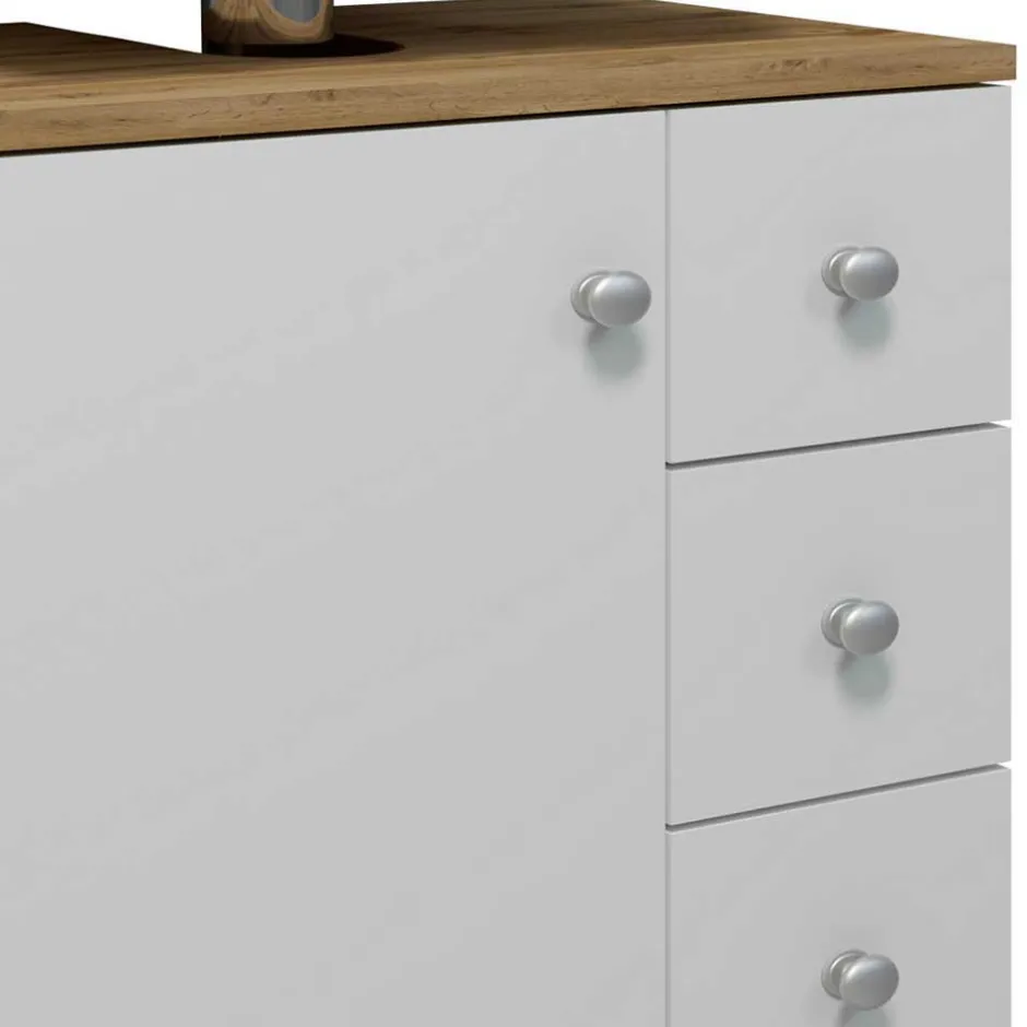Waschbeckenschrank mit drei Schubladen & Tür - Nelani I^Wohnen Discount