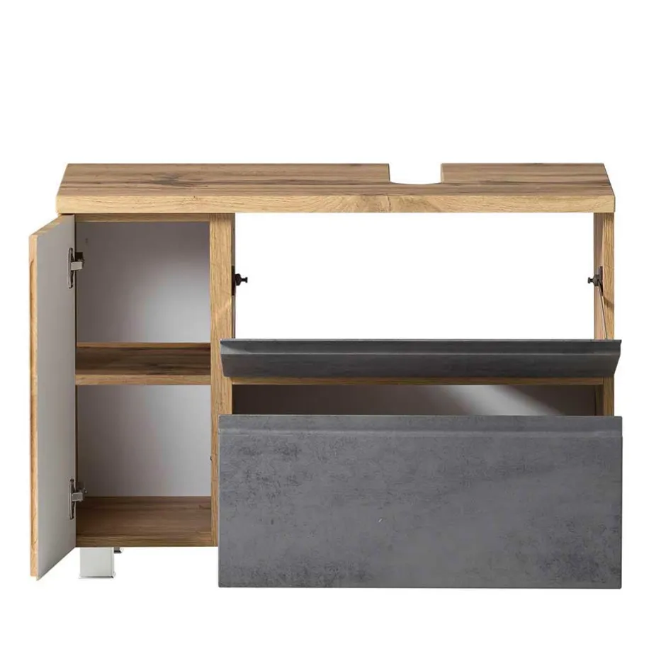 Waschbeckenschrank mit Tür & Klappe & Schublade - Mia^Wohnen