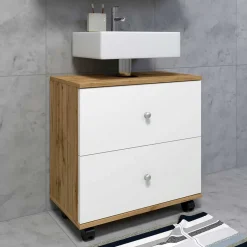 Wohnen Waschbeckenschrank mit zwei Schubladen - Nelani