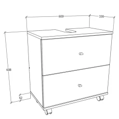 Wohnen Waschbeckenschrank mit zwei Schubladen - Nelani