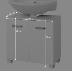Wohnen Waschbeckenschrank Sagunis in Weiß
