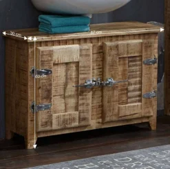 Wohnen Waschbeckenschrank Suennas aus Mangobaum Massivholz
