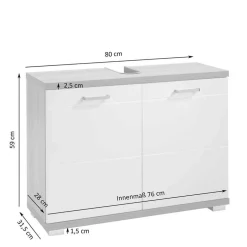 Wohnen Waschbeckenschrank 2-türig - Asutria