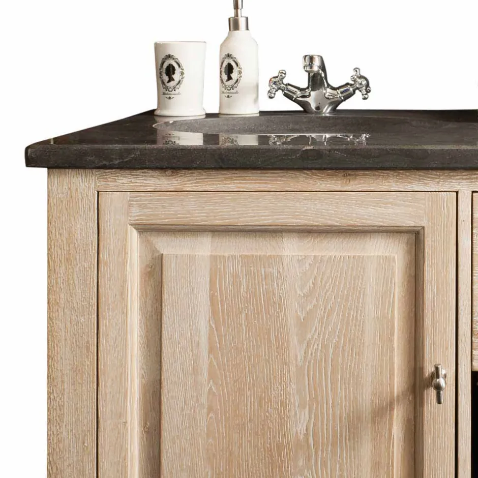 Wohnen Waschbeckenschrank Vish in Eiche Bianco