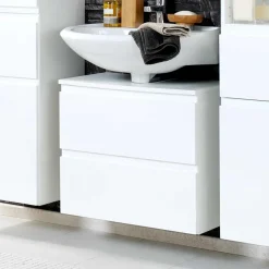 Waschbeckenunterschrank Concetada in Hochglanz Weiß^Wohnen New