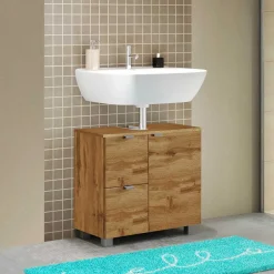 Wohnen Waschbecken-Unterschrank in Wildeiche Holzoptik - Sucaeva