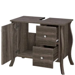 Wohnen Waschbeckenunterschrank in Eiche Grau Holz Dekor - Fionora