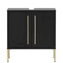 Wohnen Waschbeckenunterschrank in Schwarz & Gold - Vulcanisa