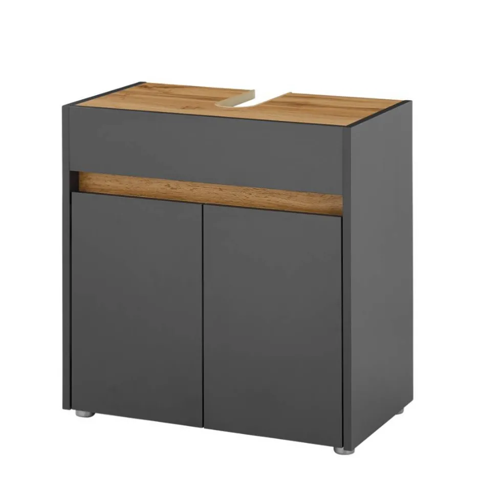 Wohnen Waschbeckenunterschrank in Anthrazit - Ahilav