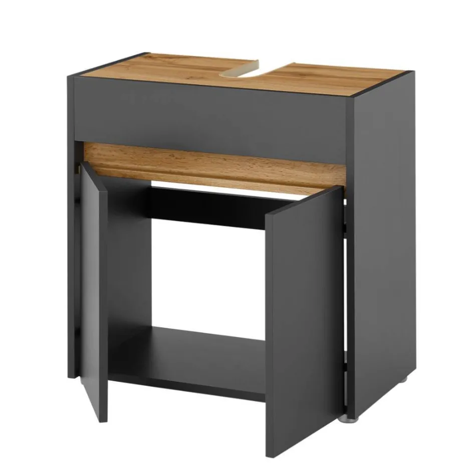 Wohnen Waschbeckenunterschrank in Anthrazit - Ahilav
