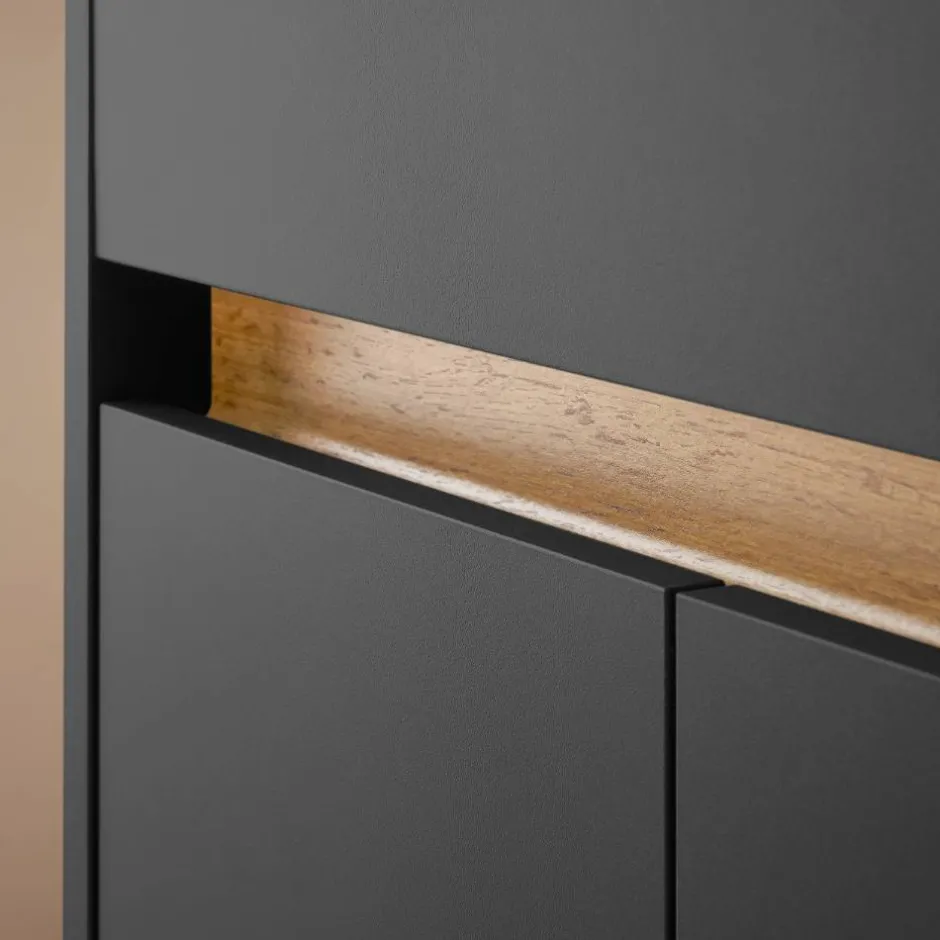 Wohnen Waschbeckenunterschrank in Anthrazit - Ahilav