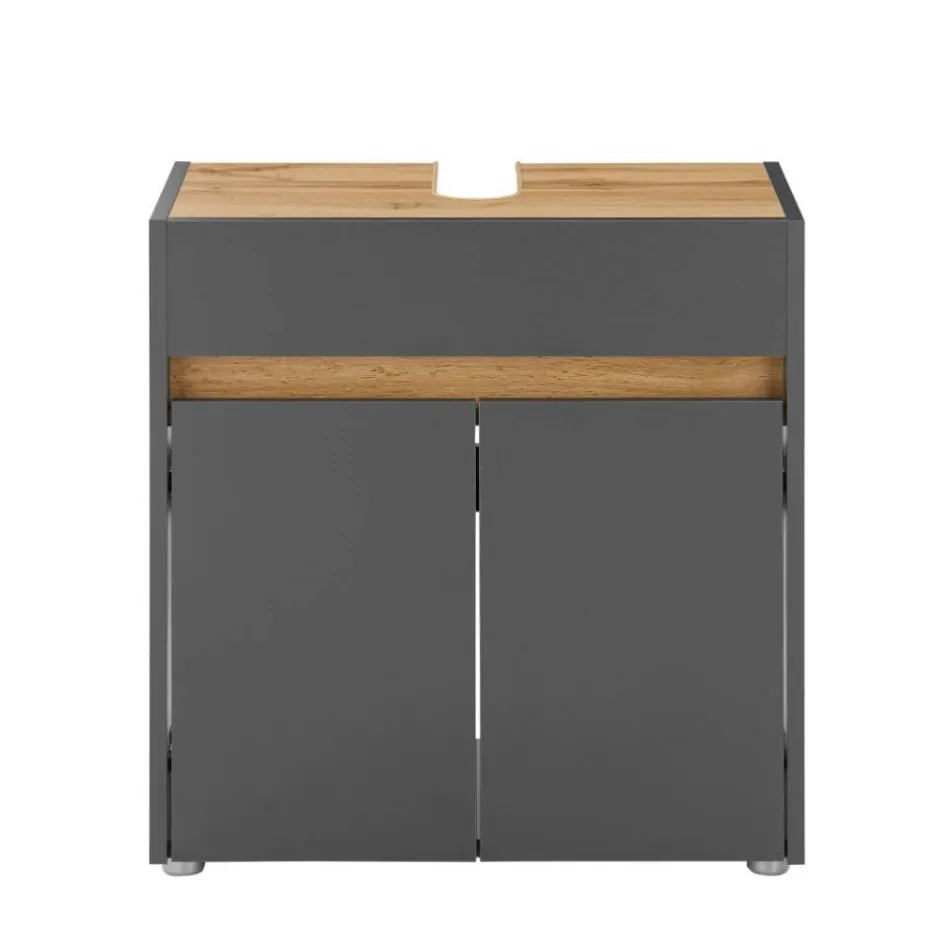 Wohnen Waschbeckenunterschrank in Anthrazit - Ahilav