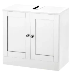 Wohnen Waschbeckenunterschrank in Weiß mit Metallgriffen - Gorgona