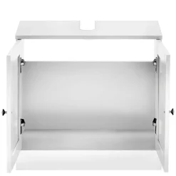 Wohnen Waschbeckenunterschrank in Weiß mit Metallgriffen - Gorgona