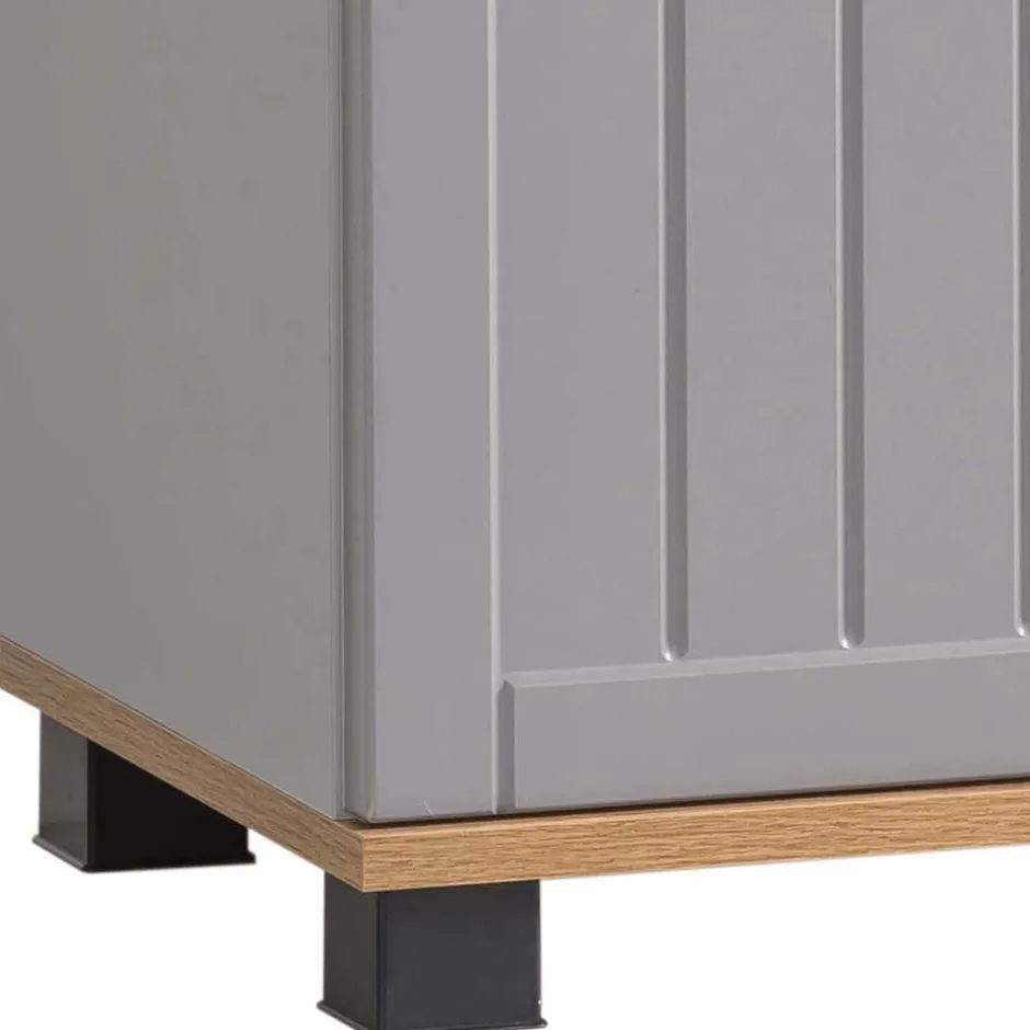 Wohnen Waschbeckenunterschrank in Platingrau - Benja