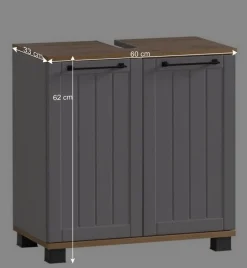 Wohnen Waschbeckenunterschrank in Platingrau - Benja