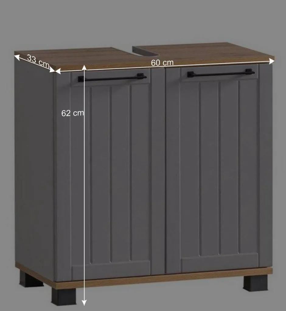 Wohnen Waschbeckenunterschrank in Platingrau - Benja