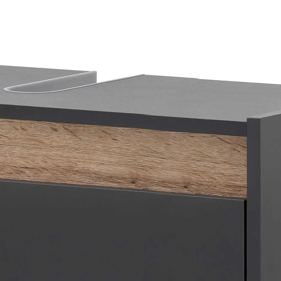 Wohnen Waschbeckenunterschrank in Anthrazit & Wildeiche - Marcius