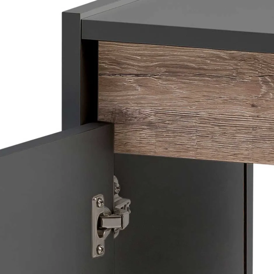 Wohnen Waschbeckenunterschrank in Anthrazit & Wildeiche - Marcius