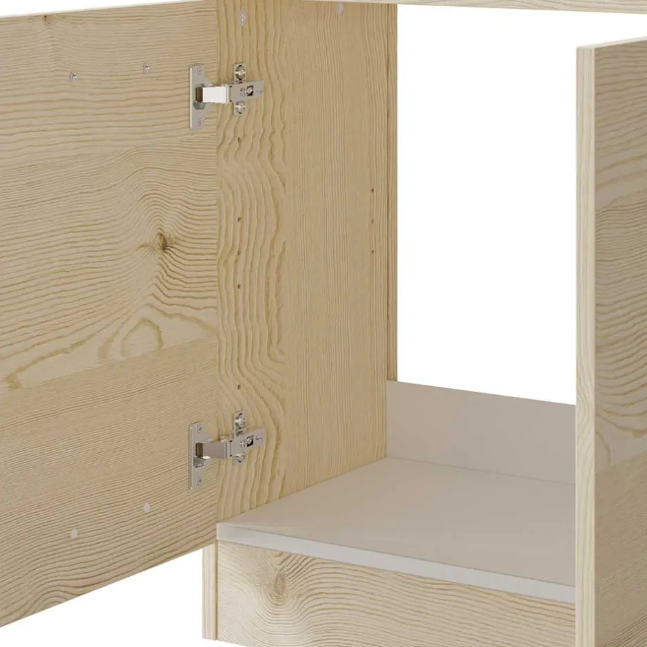 Wohnen Waschbeckenunterschrank in hellem Holzdekor Pinie - Nova