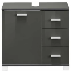 Wohnen Waschbeckenunterschrank in Grau glänzend - Ulivia