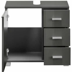 Wohnen Waschbeckenunterschrank in Grau glänzend - Ulivia