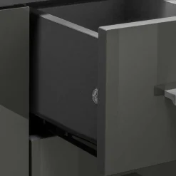 Wohnen Waschbeckenunterschrank in Grau glänzend - Ulivia