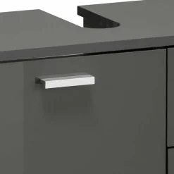 Wohnen Waschbeckenunterschrank in Grau glänzend - Ulivia