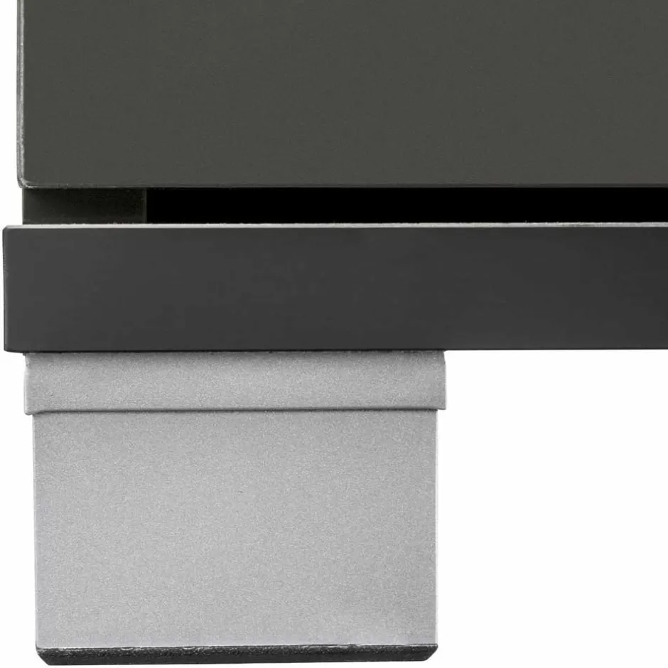 Wohnen Waschbeckenunterschrank in Grau glänzend - Ulivia