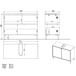 Wohnen Waschbeckenunterschrank in Weiß - Nadals