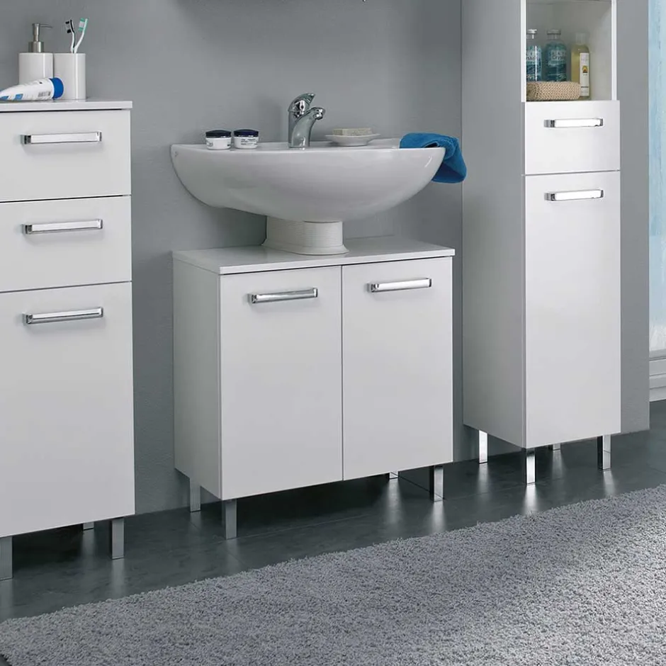 Wohnen Waschbeckenunterschrank in Weiß - Ardin