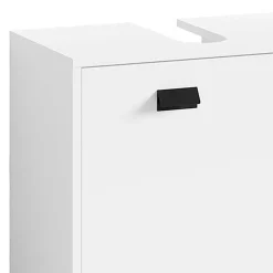 Waschbeckenunterschrank in Weiß mit Schwarz - Envaton^Wohnen