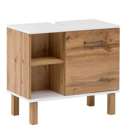 Wohnen Waschbeckenunterschrank in Eiche NB & Weiß - Voinla