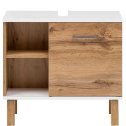 Wohnen Waschbeckenunterschrank in Eiche NB & Weiß - Voinla