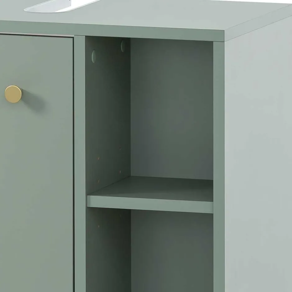 Wohnen Waschbeckenunterschrank in Graugrün - Vilatata