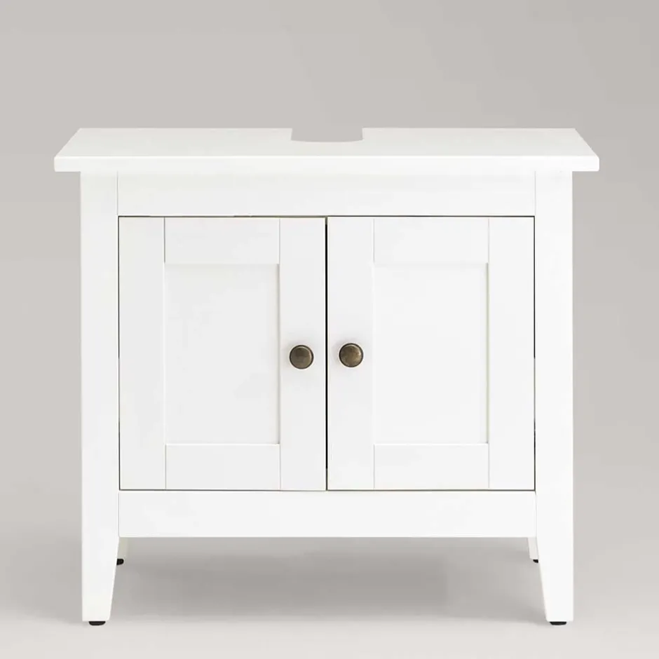 Wohnen Waschbeckenunterschrank in Weiß lasiert - Lousias