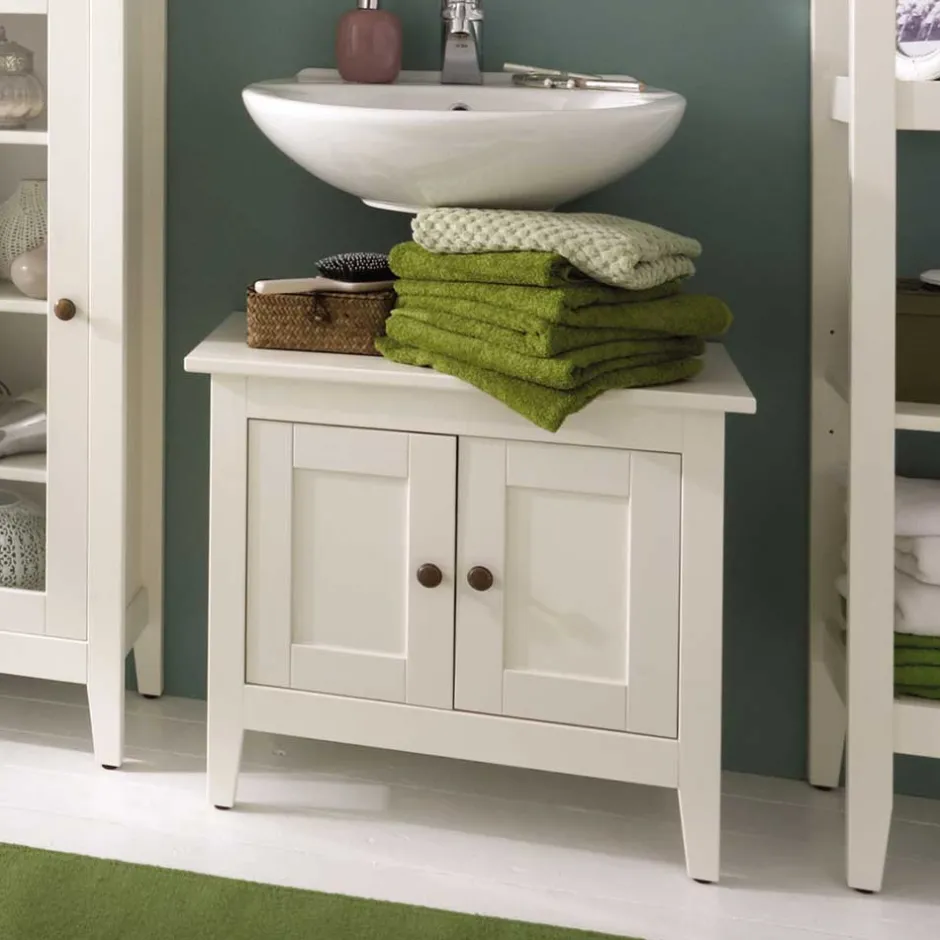 Wohnen Waschbeckenunterschrank in Weiß lasiert - Lousias