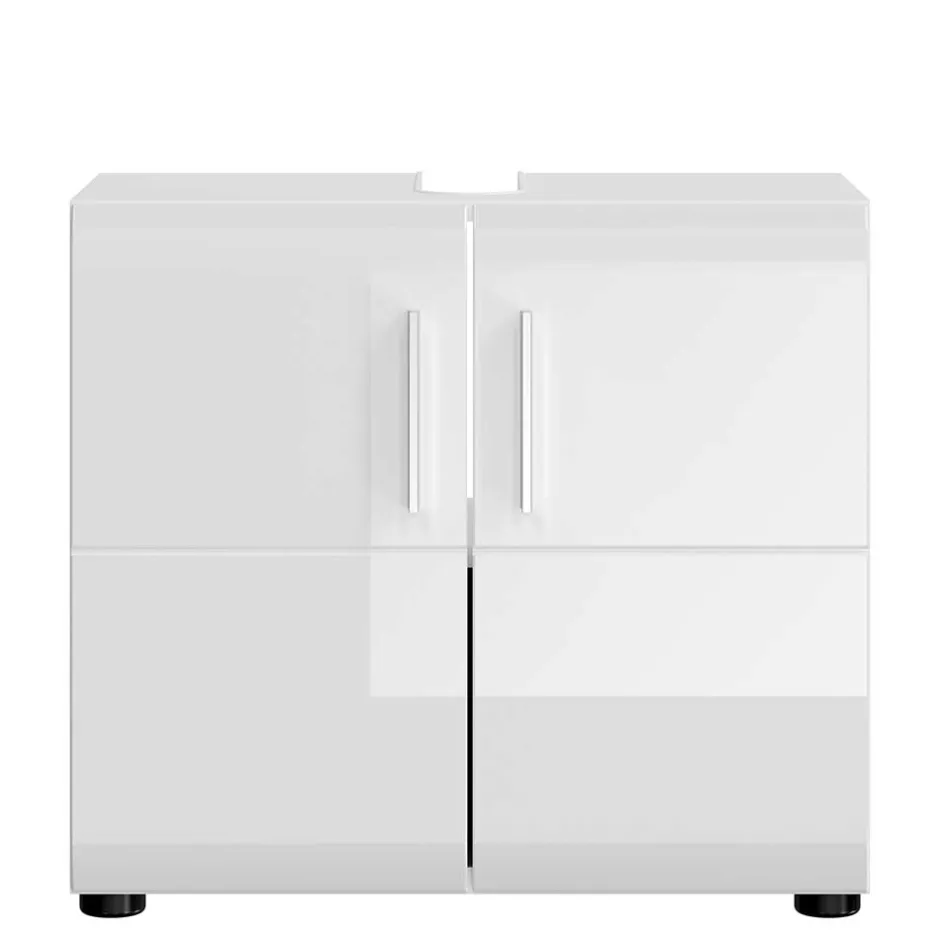 Wohnen Waschbeckenunterschrank in Weiß hochglänzend - Rirua