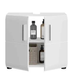 Wohnen Waschbeckenunterschrank in Weiß hochglänzend - Rirua